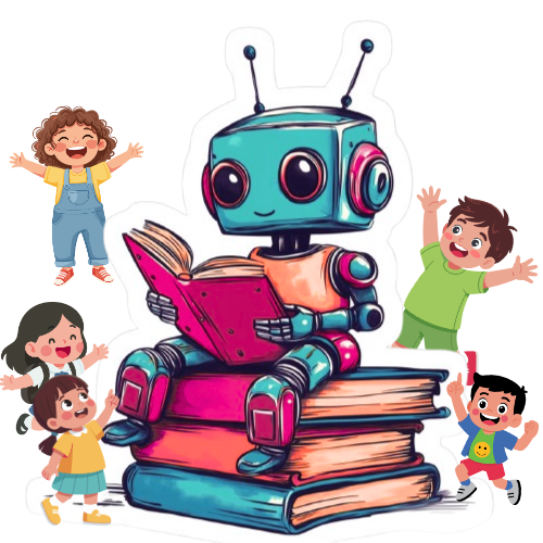 Education robot reading book